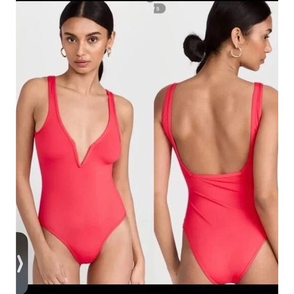 L*SPACE Coco One Piece Swimsuit In Hot Cherry Size Large NWT $194 - Picture 1 of 16